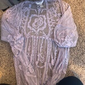 LC Lauren Conrad Lilac Lace kimono